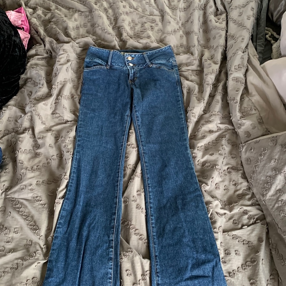 vintage low rise flare jeans